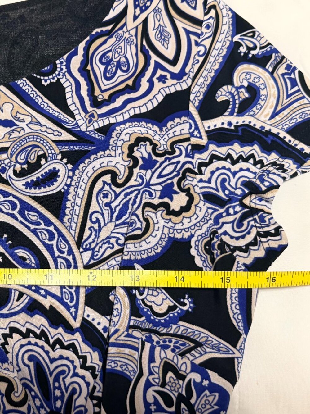 Sz M INC Blue & Black Paisley Print Dress - Picture 7 of 8